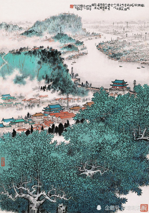 鸟瞰全景,主题鲜明,钱松喦绘《春满石城》