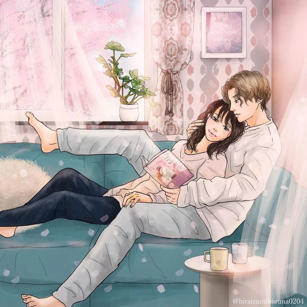 咦惹跟着漫画拍情侣照甜齁了