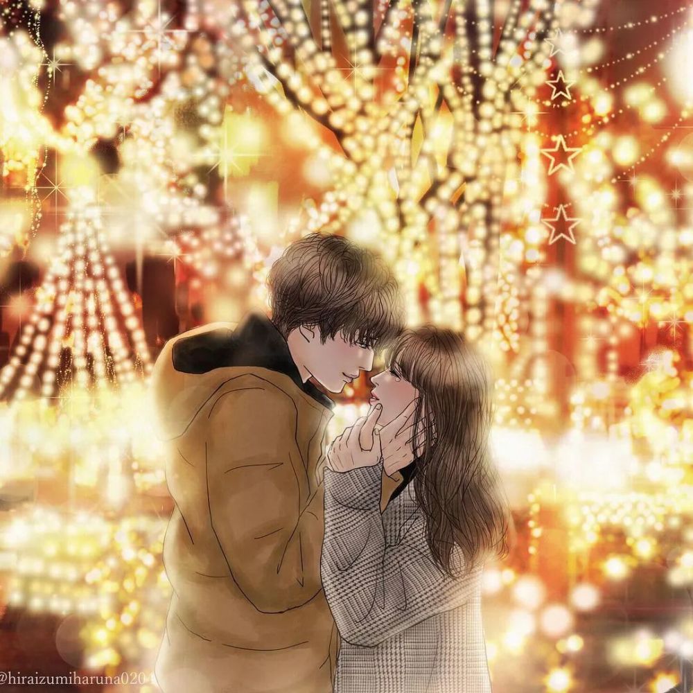 咦惹跟着漫画拍情侣照甜齁了