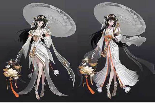 青白蛇皮肤重做小乔手持圆扇穿low裙真美大乔大长腿太可爱了