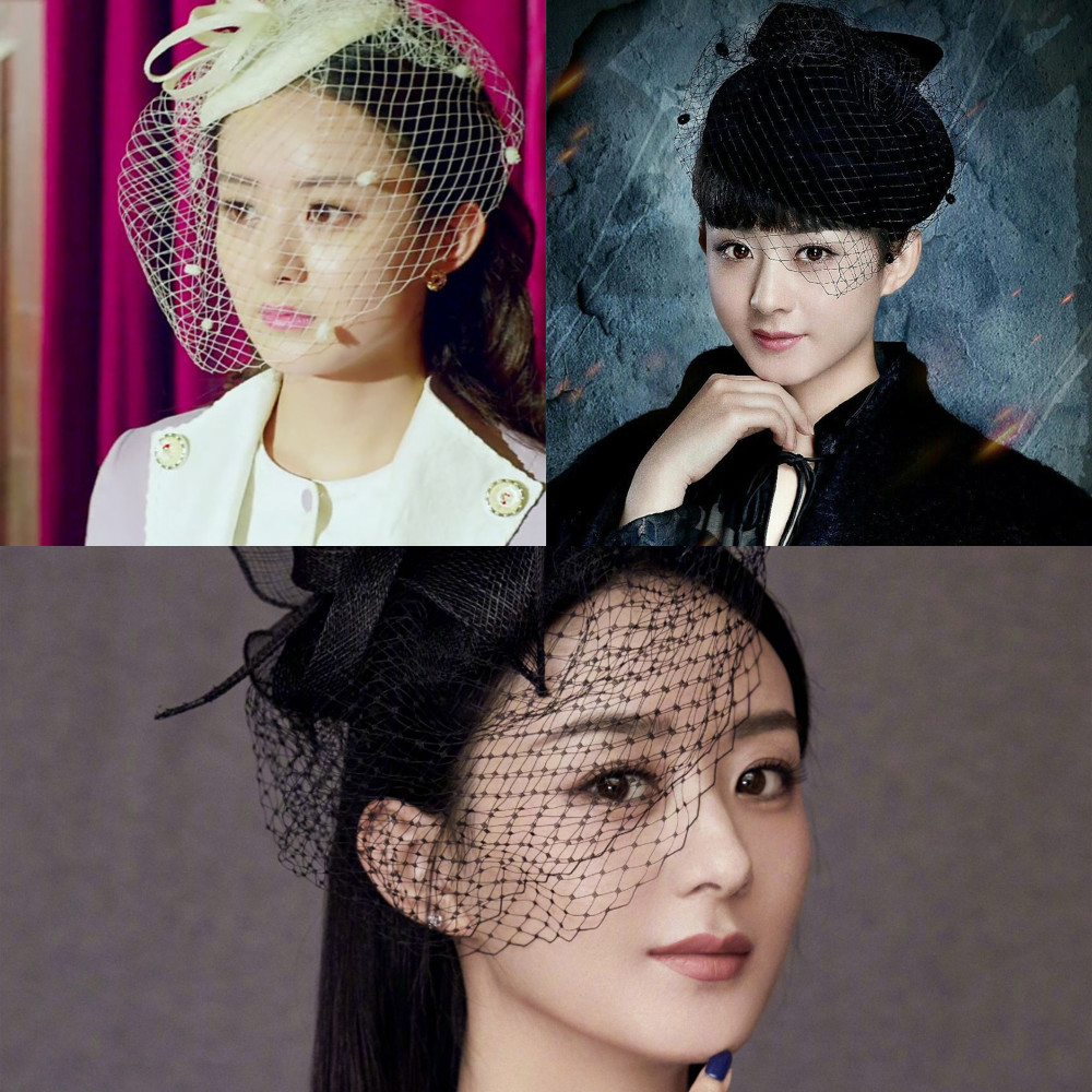 这些口碑女星的民国网纱帽造型 你更喜欢哪一个