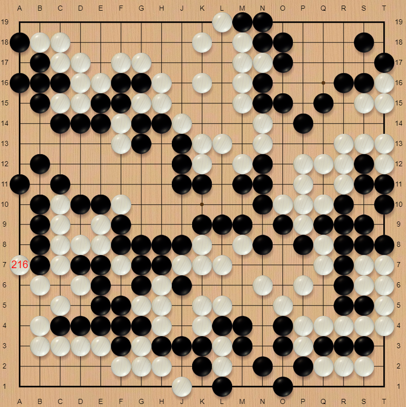 然而双方差距始终细微,小官子阶段,左边的三目棋扳粘是眼见的最大一手