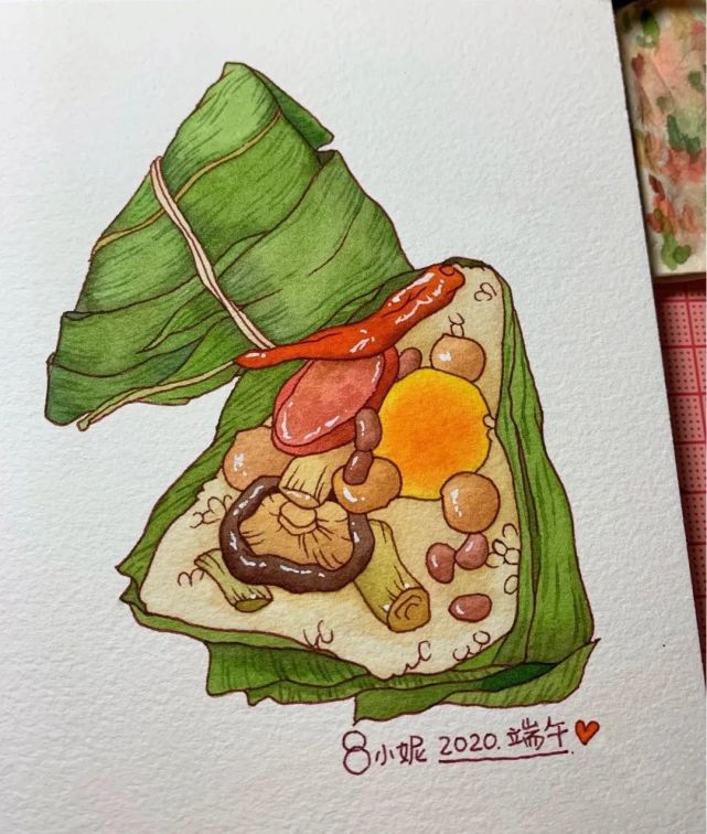 手绘素材端午节粽子手绘素材