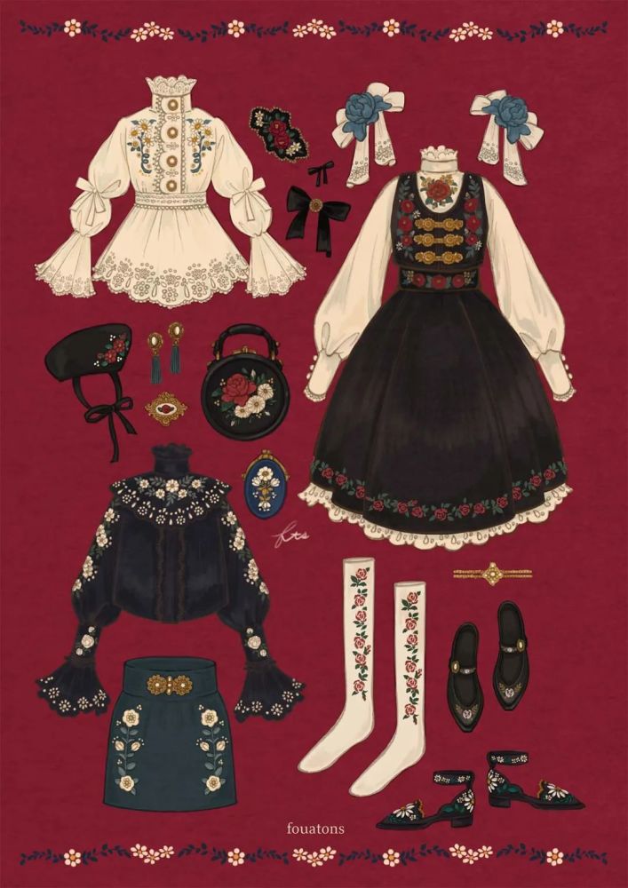 【服饰素材】欧式复古风穿搭,一起来玩换装游戏吧!