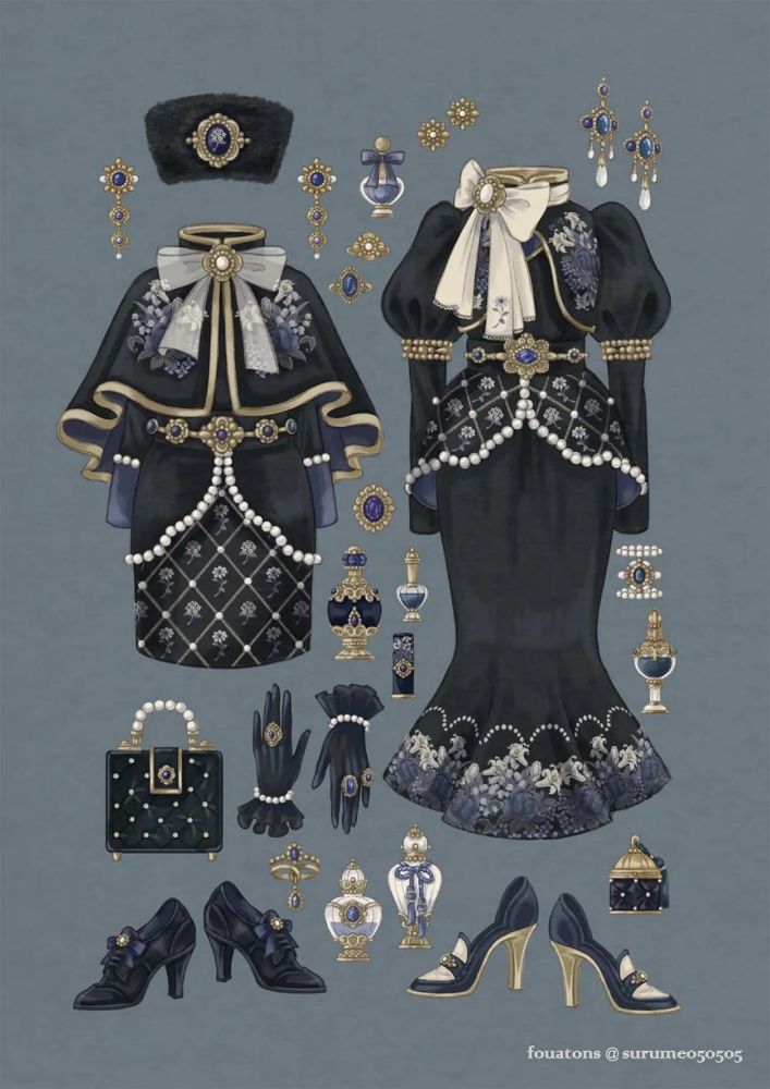 【服饰素材】欧式复古风穿搭,一起来玩换装游戏吧!