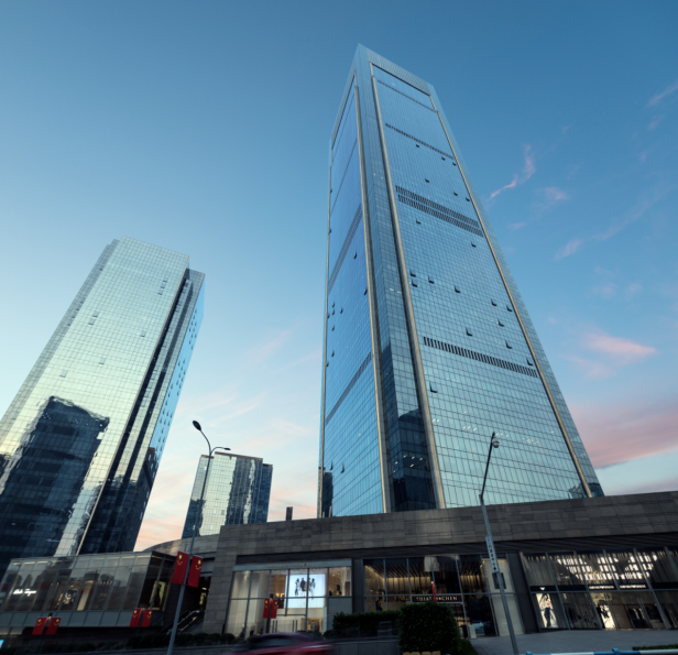 (重庆国金中心t1实景图)300米t1云端办公:世界名企的重庆办公室"百年