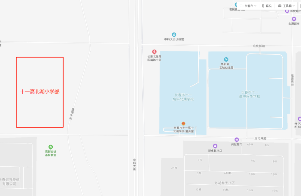 长春北湖实验学校位置图片