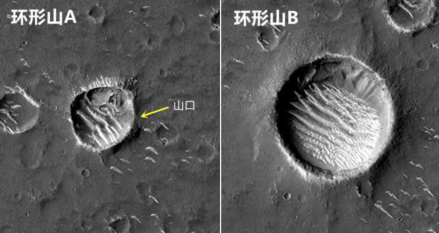 南边两座巨大的环形山当然,中国火星车也有可能选择其它的路径开展