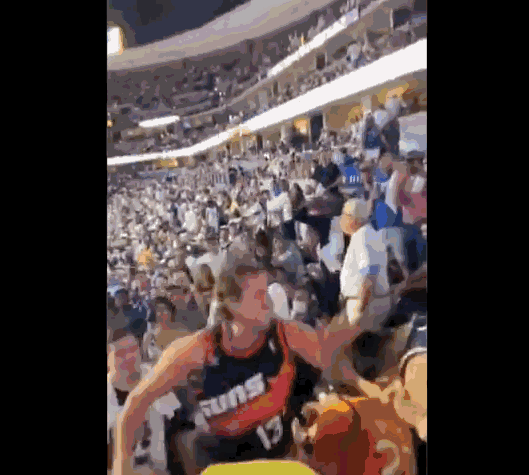 掘金打球打不过太阳 连球迷打架也打不过 2打1,还打不过