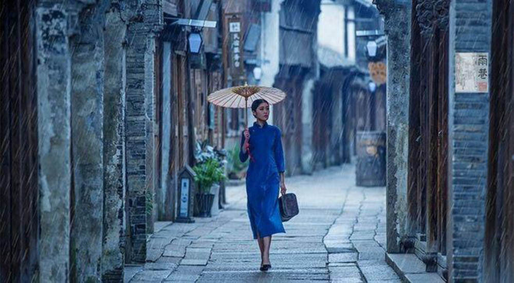 江南烟雨中邂逅东太湖娇娘上书洲江南霓裳美