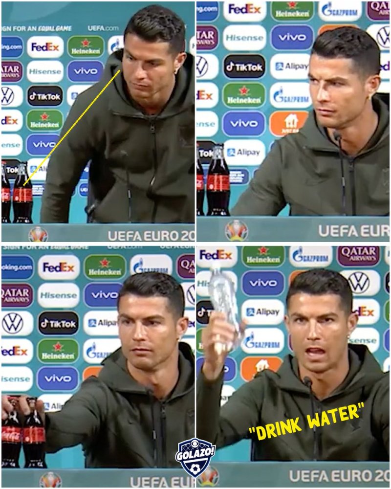 太自律c罗发布会移走面前可乐举起矿泉水示意喝这个更健康