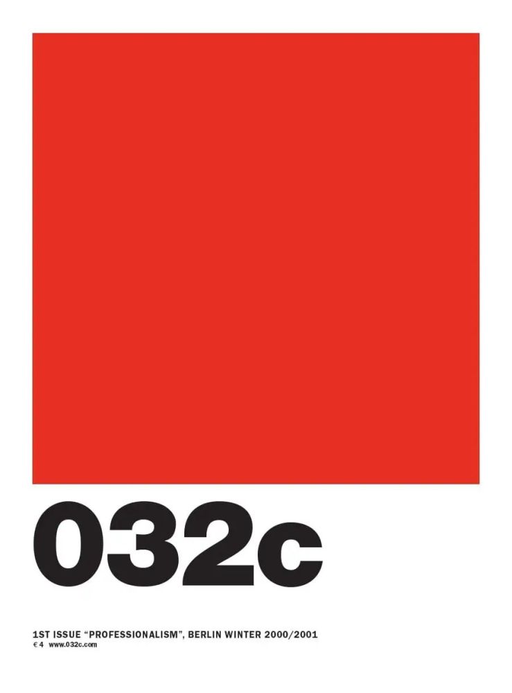 3期都使用了一模一样的封面,就是这张编号为032c的正红色pantone色卡