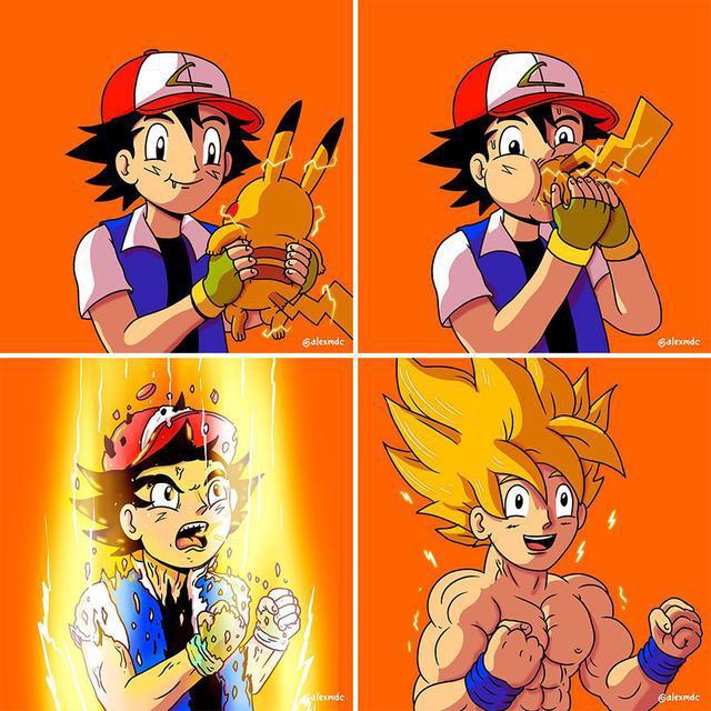 毁童年的小漫画,小智与皮卡丘结合,托马斯小火车不忍直视