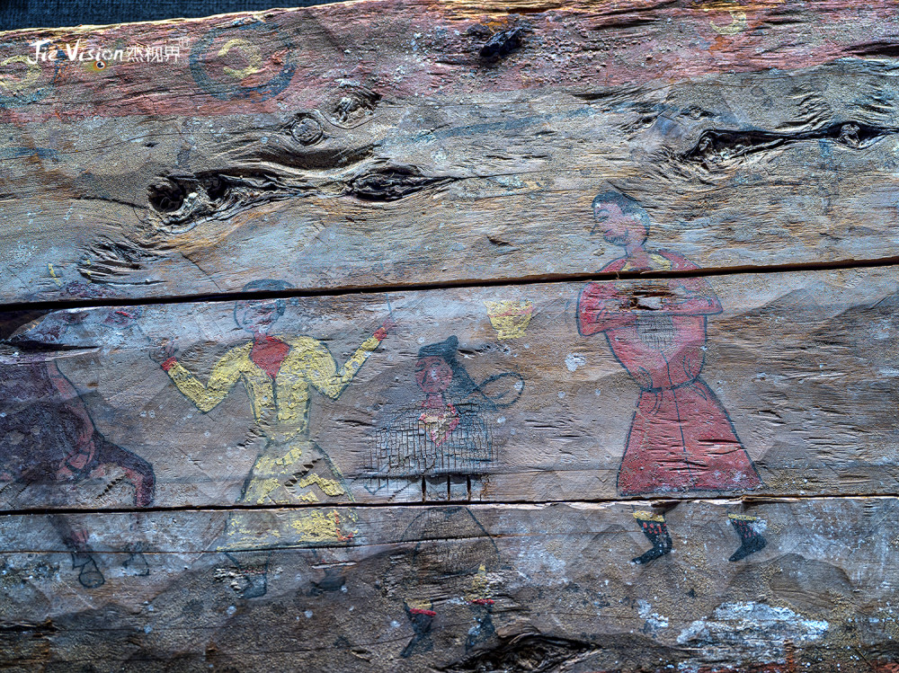 让人脊背发凉的艺术品绘在木棺上的清明上河图千年吐蕃棺板画