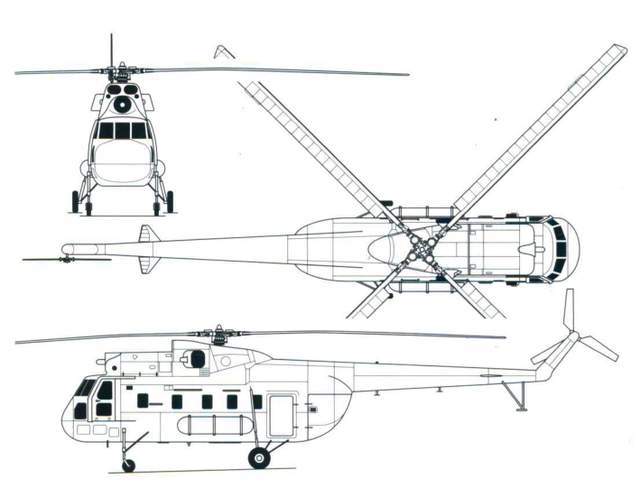 直-6直升机 三视图