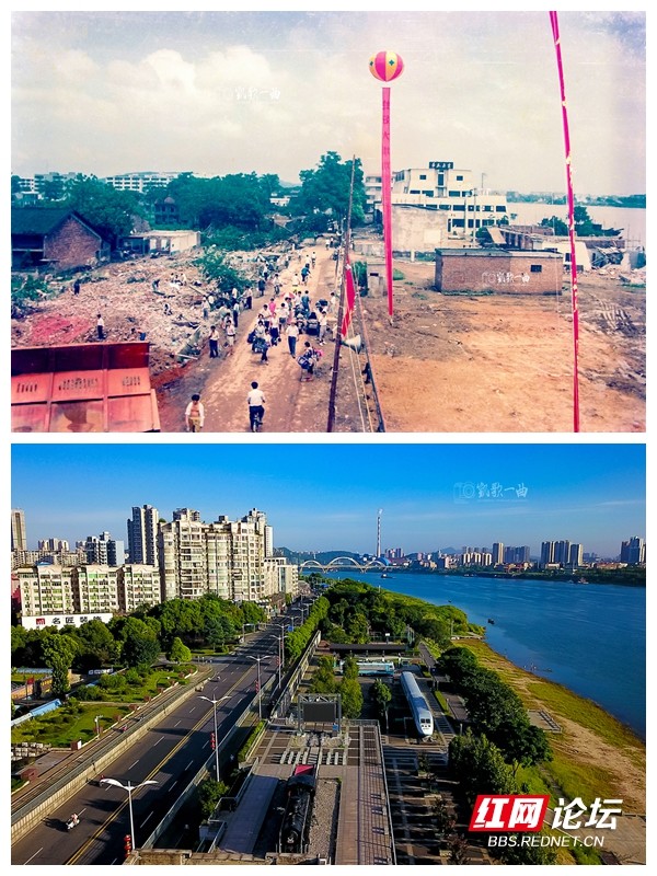 30年两岸对比图 呈现株洲发展巨变