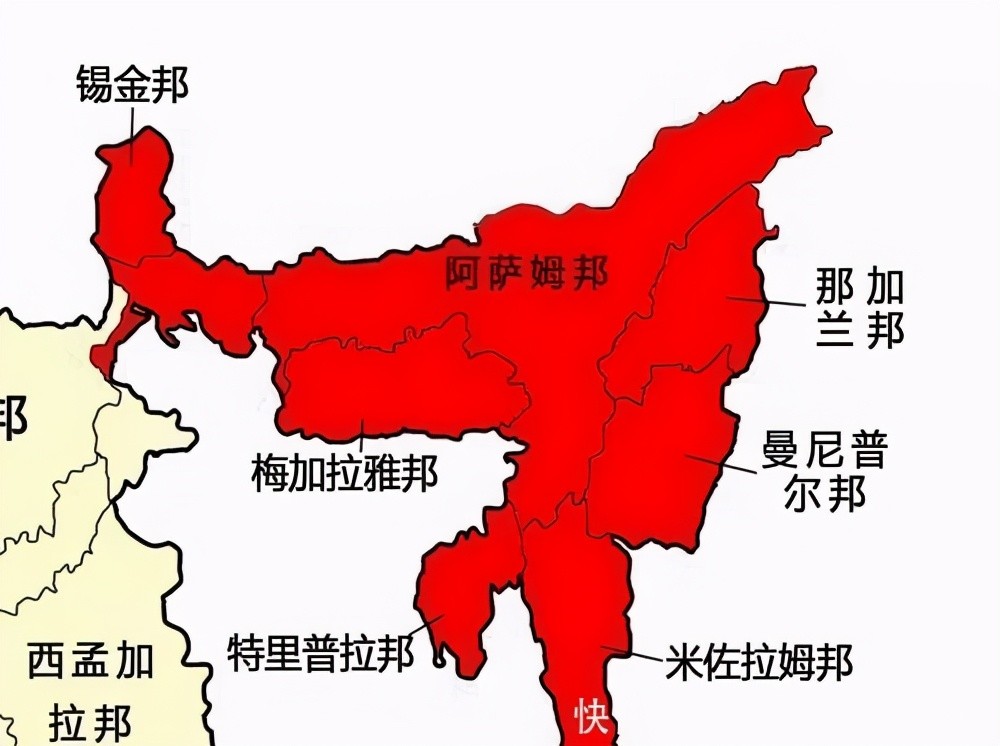 印巴分治之后,印度与东北七个邦之间的联系仅剩下了一个狭长的西里