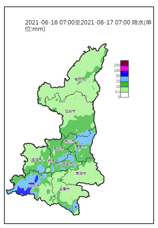 从6月12号至17号,全省普遍降水,有54个县区降雨量50