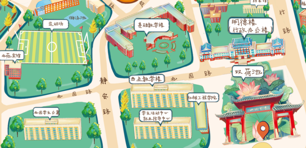 成都大学内部地图图片