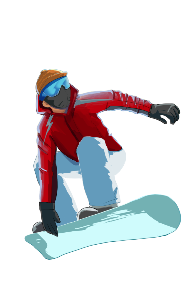 冬奥会单板滑雪漫画图片