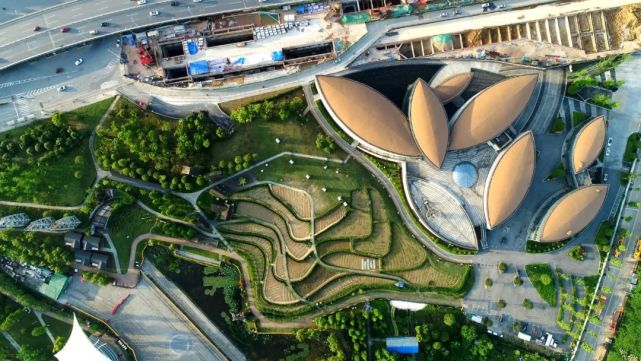 隆平中央公园 东侧还规划有市政公园;走正在修建的望龙路浏阳河大桥