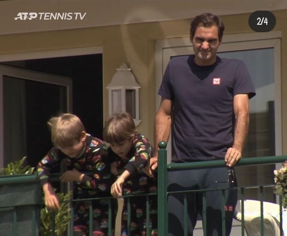 有爱网球天王费德勒带着双胞胎儿子出镜帅气可爱萌出天际