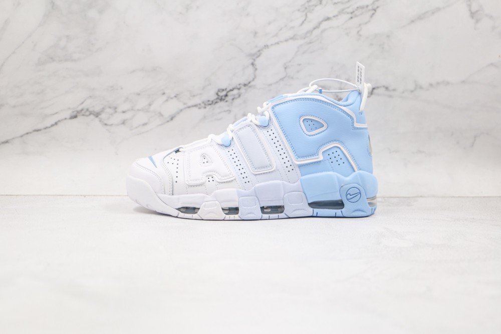 耐克nike air more uptempo sky blue 皮蓬白蓝渐变篮球鞋