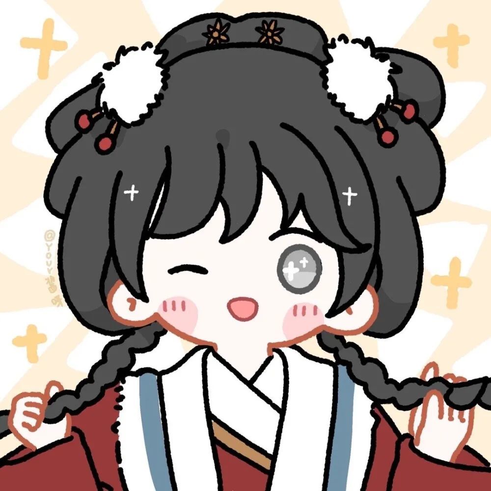 微信头像|红色系,q版动漫女生头像,这波太可爱了!