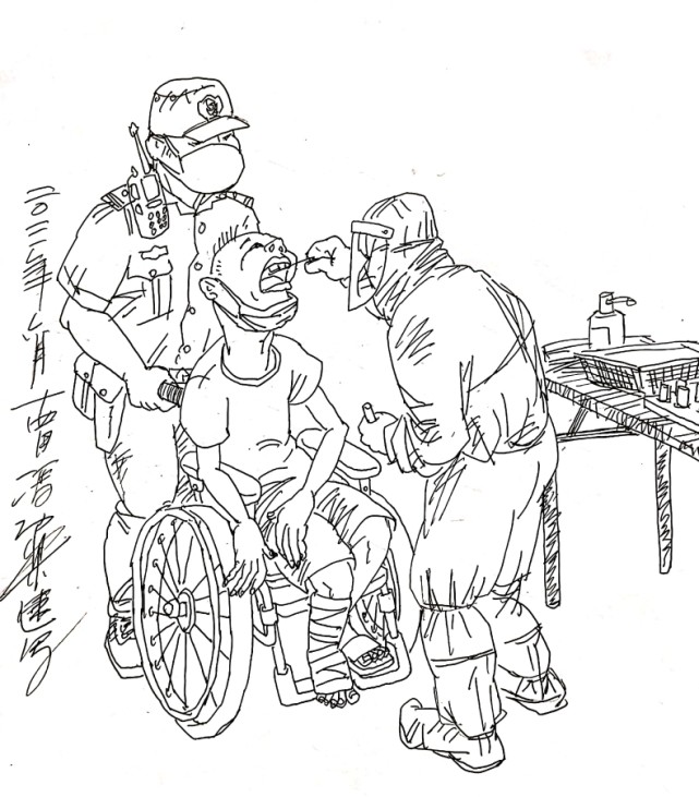 这位广州警察用速写记录抗疫瞬间