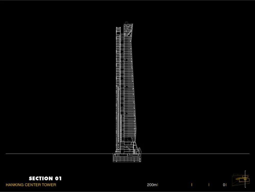 深圳汉京中心亚洲第一高纯钢结构摩天大楼世界最高核心筒外置塔楼