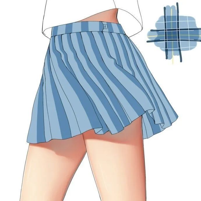 绘画素材jk福音一组jk短裙绘制过程分享