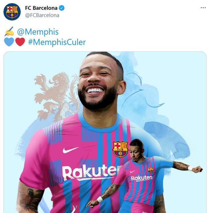 官方德佩加盟巴塞罗那