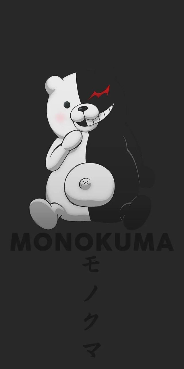 《弹丸论破》黑白熊,全面屏壁纸分享,毛绒绒的校长好可爱|弹丸论破