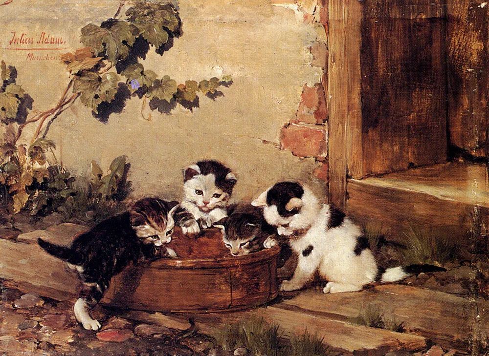 德国画家juliusadam油画笔下的猫系列作品欣赏