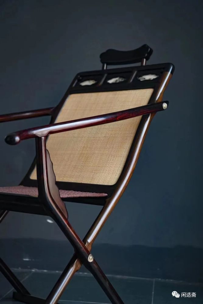 老红木,直背交椅式躺椅,舒适的中式休闲家具