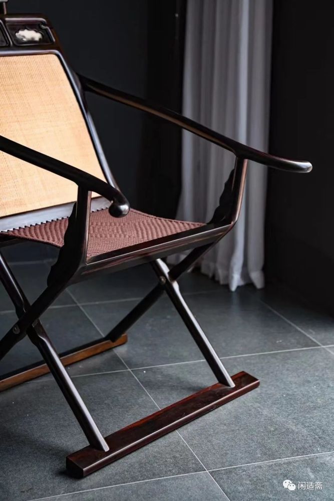 老红木,直背交椅式躺椅,舒适的中式休闲家具