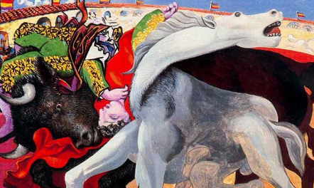 1890年,年仅9岁的毕加索创作自己的第一幅油画《骑马斗牛士》,开始在