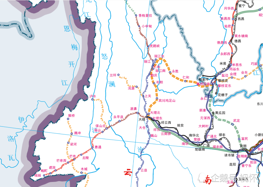 滇藏铁路丽香段:5月国铁集团公布了新建丽江至香格里拉铁路线路和沿线