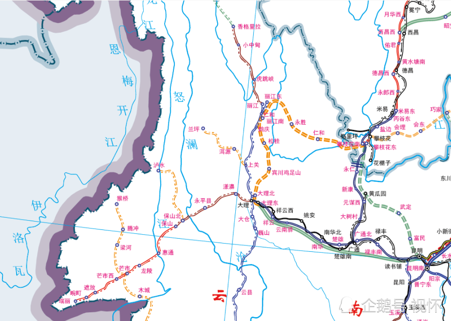 大瑞铁路与滇藏铁路丽香段