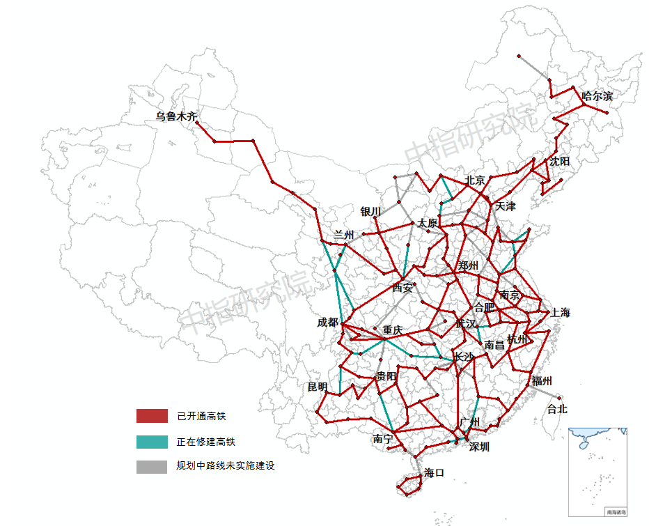 中国高铁十六纵十六横图片