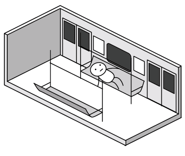 地鐵躺平簡筆畫