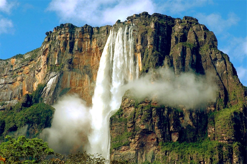 世界上落差第一大的瀑布景观,落差979.6米,在高山密林之中