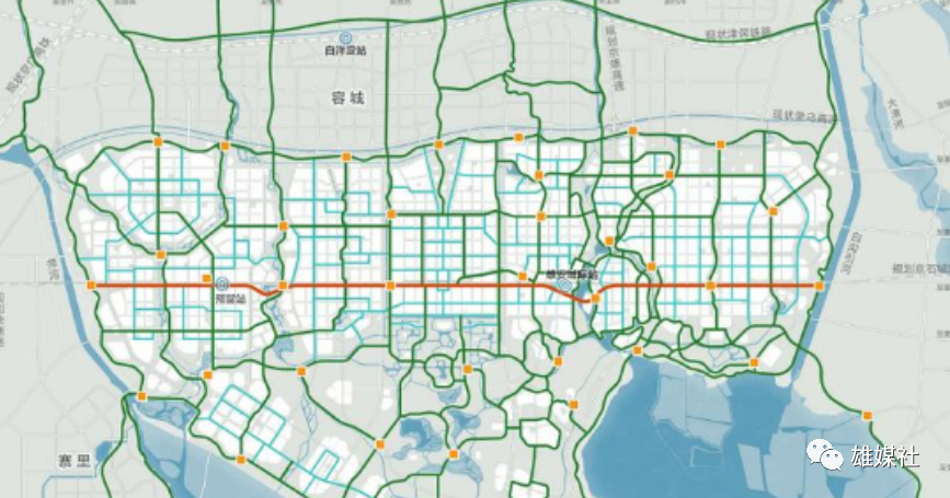 ea1路起步区段项目西起安大线北延道路(na1路,向东横穿起步区一至五