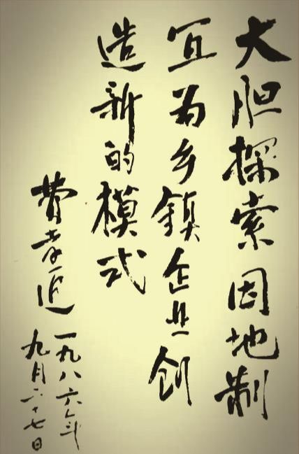 风雨兼程谱华章百件珍档庆百年费孝通为耿车模式题词的照片