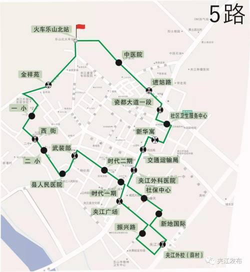 夹江3路公交车路线图图片