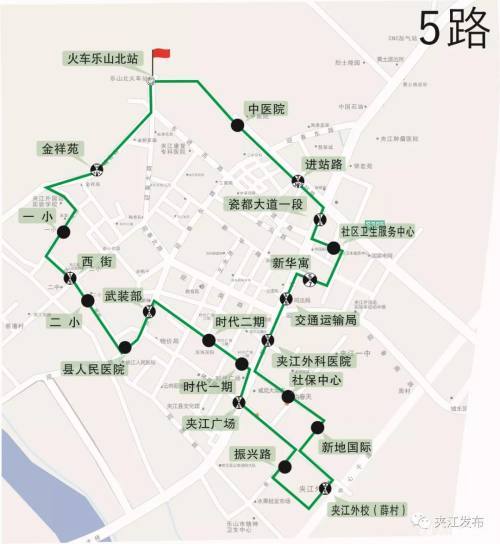 夹江305路公交车路线图图片