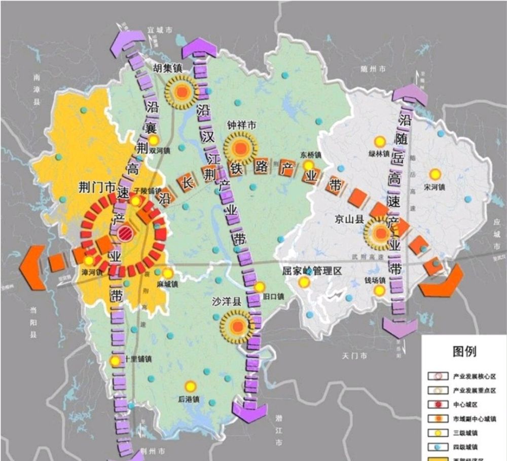 区域中心荆门一座正在快速发展的城市