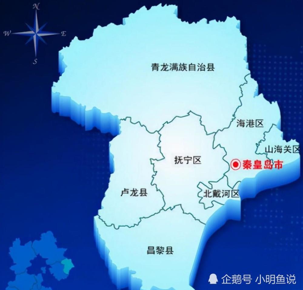 秦皇岛是河北省一个地级市,依山控海,面积不大(7800平方公里),人口不