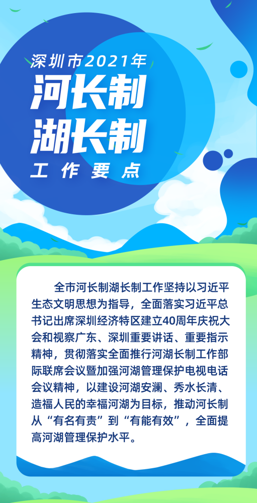 一图读懂深圳市2021年河长制湖长制工作要点