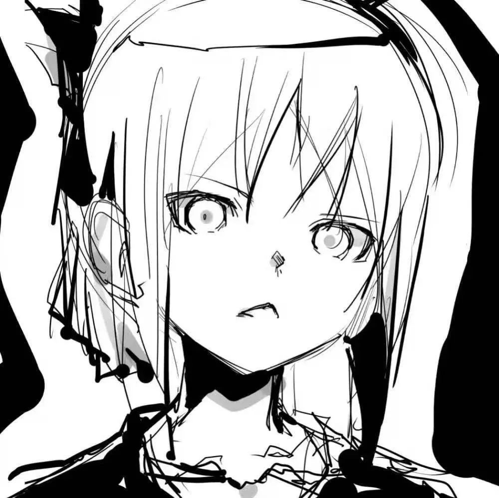 超奈斯的男女生黑白动漫头像_腾讯新闻